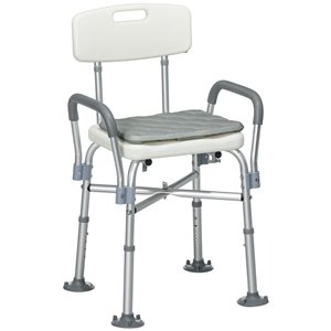 HomCom Shower Chair with Removable Padded Cushion and Suction Cup Feet