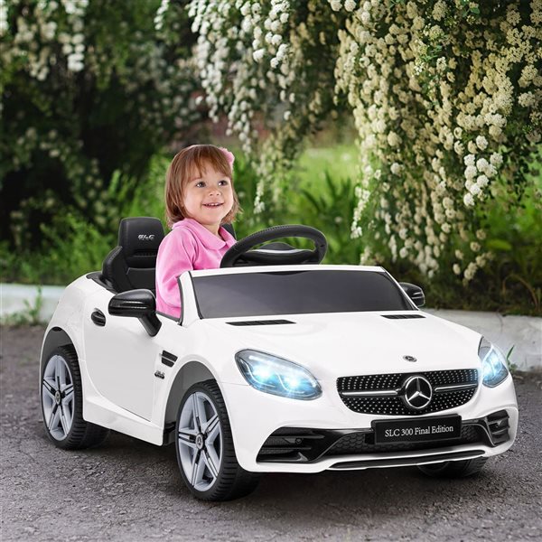 Aosom White 12V Kid Electric Ride on Car with Remote Control