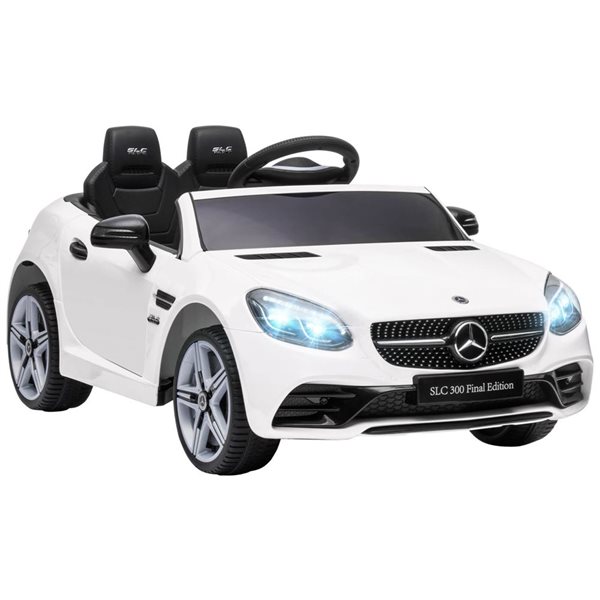 Voiture électrique sous licence Mercedes avec télécommande par Aosom, 12 V, 3,1 MPH, blanc