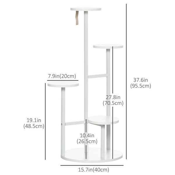 Outsunny White 5-Tier Plant Stand