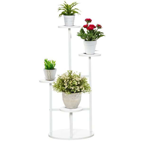 Outsunny White 5-Tier Plant Stand