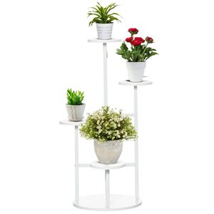 Outsunny White 5-Tier Plant Stand