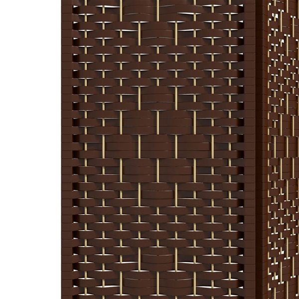 HOMCOM 5.6-ft Brown 3 Panel Folding Room Divider