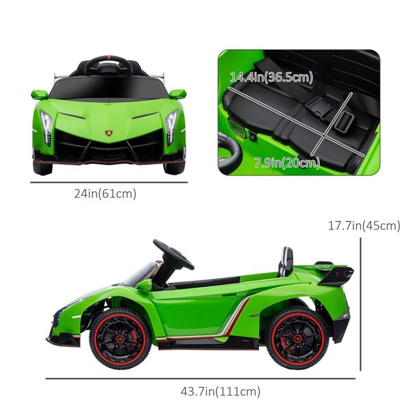 Aosom Green 12V Electric Ride on Car with Butterfly Doors