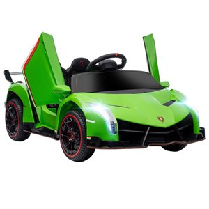 Voiture électrique pour enfant par Aosom 12 V avec portes papillon, télécommande, vert