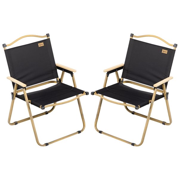 Chaises de camping pliantes par Outsunny, noir, 2/pqt