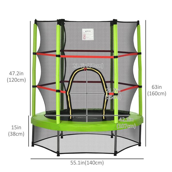 Mini trampoline pour enfants par Soozier, 55 po, vert