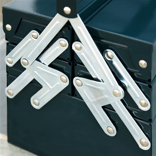 DURHAND Black Portable 5-tray Metal Tool Box