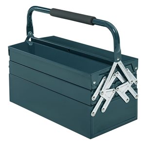 Boîte à outils portable en métal à 5 plateaux par Durhand, 17,7 x 8,9 x 13,6 po, noir