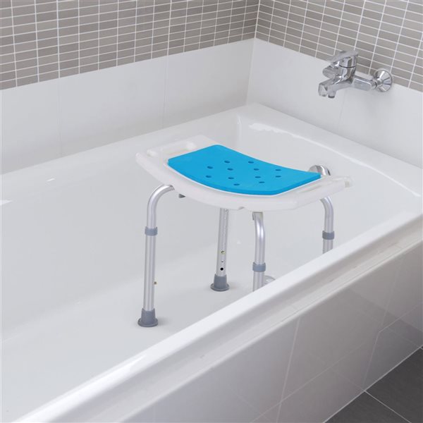 HOMCOM Height Adjustable Shower Chair Padded Bath Seat