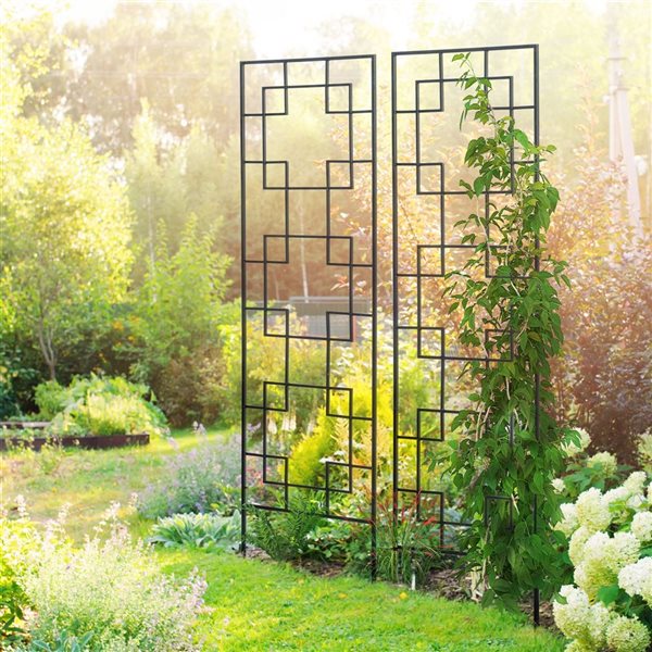 Outsunny 2-Pack 72-in Metal Garden Trellis for Climbing Plants