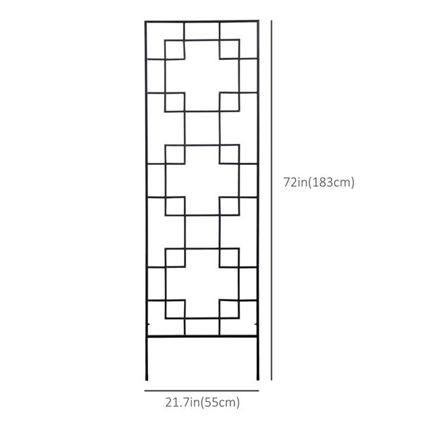 Outsunny 2-Pack 72-in Metal Garden Trellis for Climbing Plants