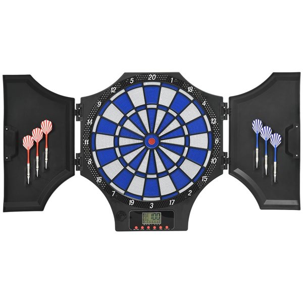 Soozier Electronic 31 Games Dart Board Cabinet Set