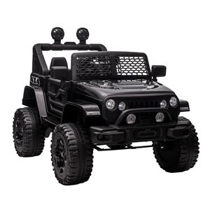 Aosom Black 12V Kid Electric Ride on Truck with Remote Control