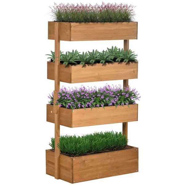 Outsunny 4-Tier Raised Garden Bed for Easy Gardening