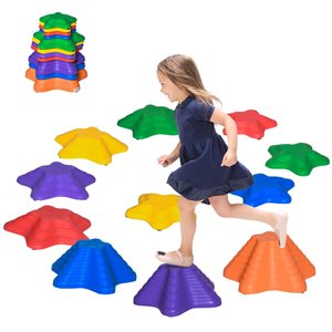 Outsunny 11-Piece Indoor and Outdoor Kid Anti-slip Stepping Stones Obstacle Courses