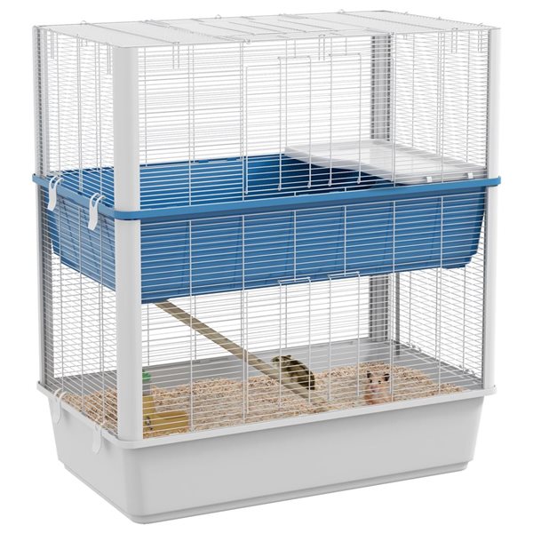 Grande cage pour hamster avec accessoires de PawHut, bleu