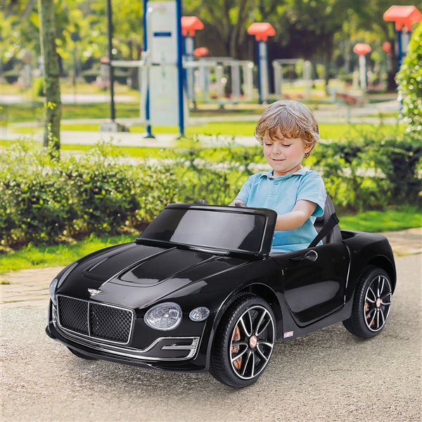 Voiture électrique sous licence Bentley avec télécommande par Aosom, 12 V, noir