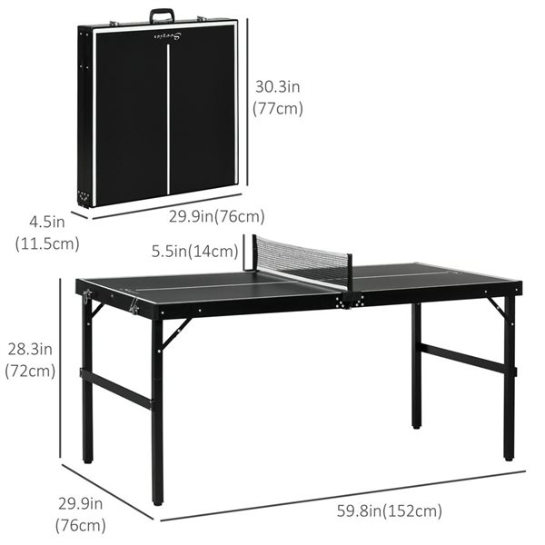 Soozier Mini Outdoor Folding Ping Pong Table