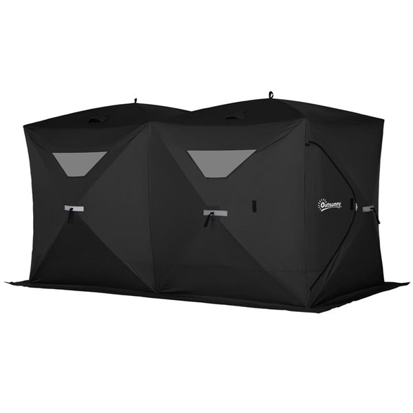 Outsunny Black 5-8 Person Pop-up Ice Shelter