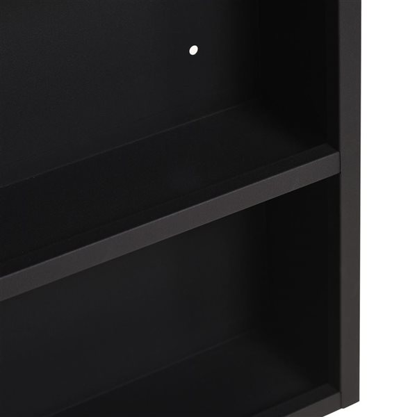 kleankin Black Wall Mounted Bathroom Cabinet with Mirror and Shelves