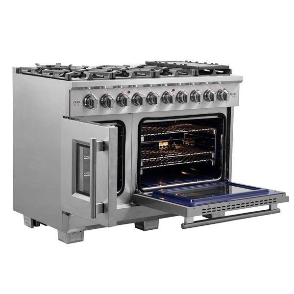 Forno Capriasca 48-in Freestanding French Door Gas Range