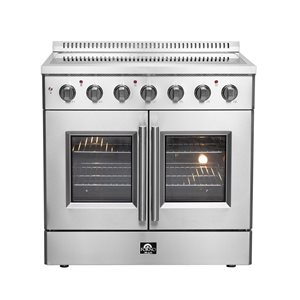 Cuisinière électrique à porte française Galiano par Forno autoportante de 36 po