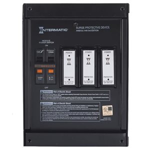 Intermatic Surge Protective Device, 6-Mode, 120/240 VAC 1Ph, Type 1 or Type 2, Indoor Metal