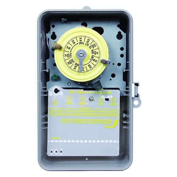 Intermatic 24-Hour Mechanical Time Switch, 120 VAC, 60Hz, SPST, Indoor/Outdoor Plastic Enclosure