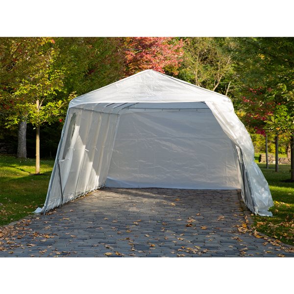 Abri simple pour voiture de Gazebo Penguin en polyéthylène tissé transparent 11 x 16 pi