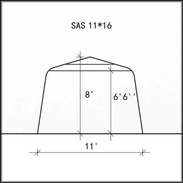 Abri simple pour voiture de Gazebo Penguin en polyéthylène tissé transparent 11 x 16 pi