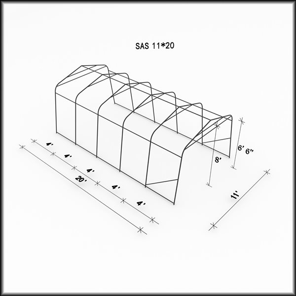 Abri simple pour voiture de Gazebo Penguin en polyéthylène tissé blanc 11 x 20 pi