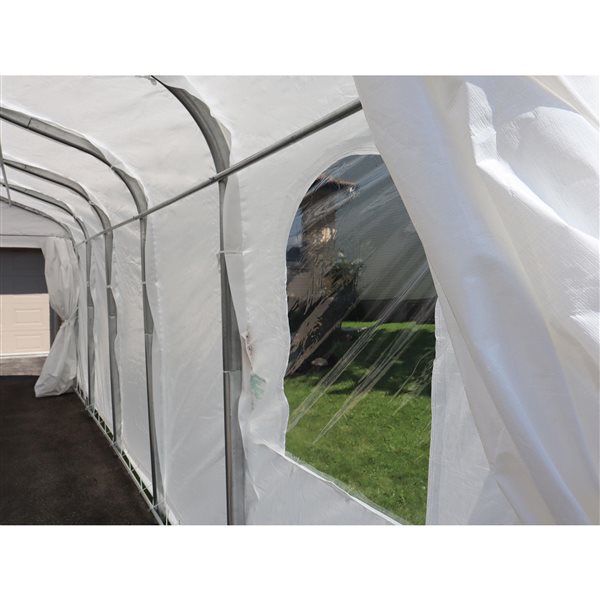 Gazebo Penguin 20 x 20-ft White Woven Polyethylene Double Carport