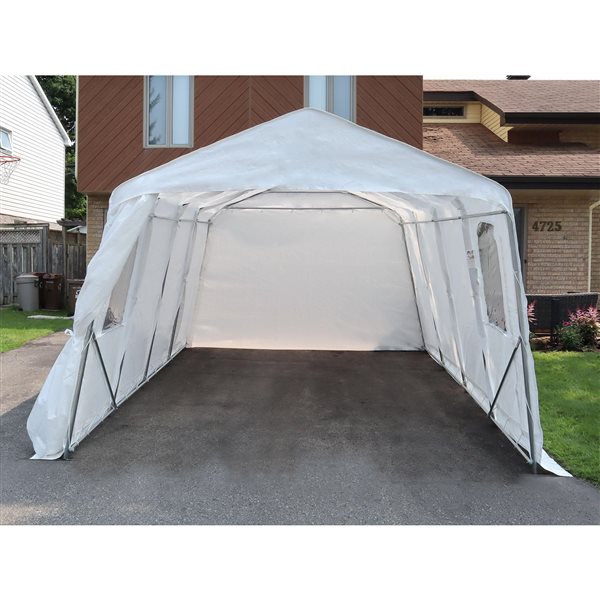 Gazebo Penguin 11 x 16-ft White Woven Polyethylene Simple Carport