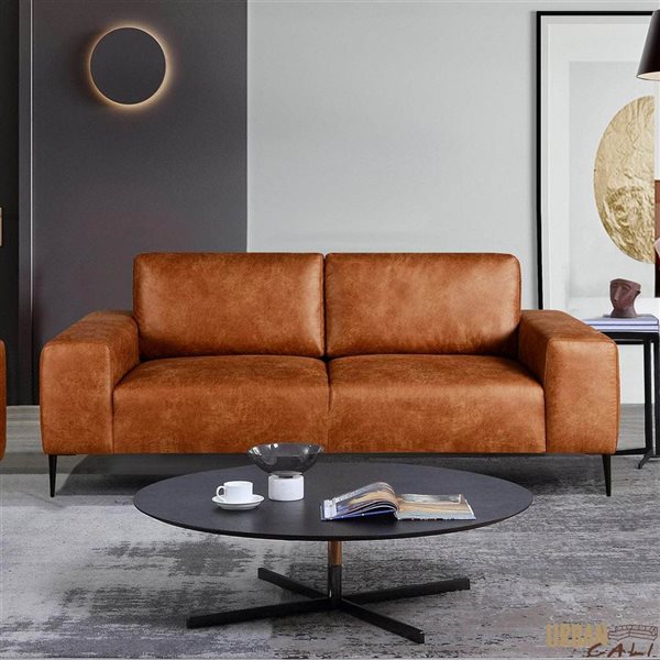 Urban Cali Fresno 84-in Rustic Light Brown Sofa