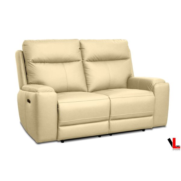 Levoluxe Arlo 64.2-in Light Taupe Power Reclining Loveseat w/ Power Headrest