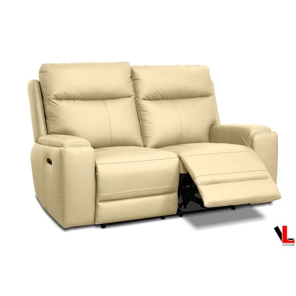 Levoluxe Arlo 64.2-in Light Taupe Power Reclining Loveseat w/ Power Headrest