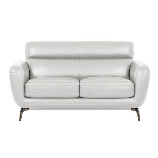 True Contemporary William 61-in Gray Tufted Faux Leather Loveseat