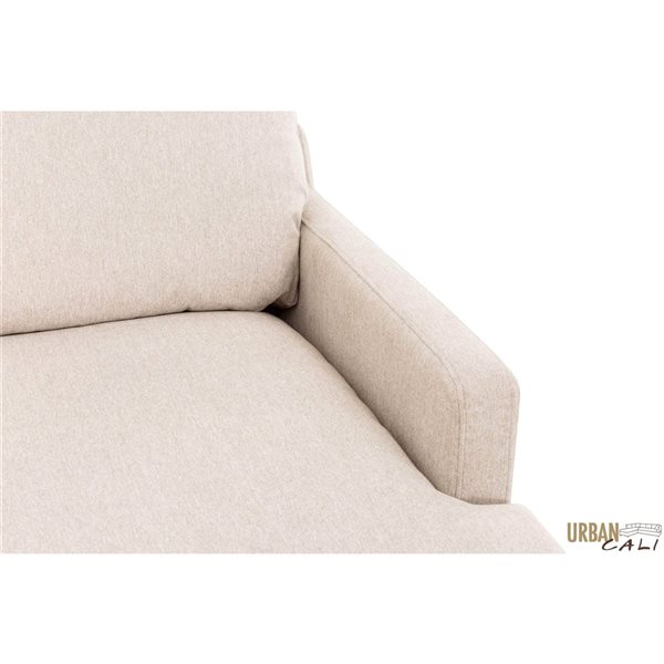 Urban Cali Long Beach Axel Beige Modular Corner Sectional Sofa w/ Ottoman