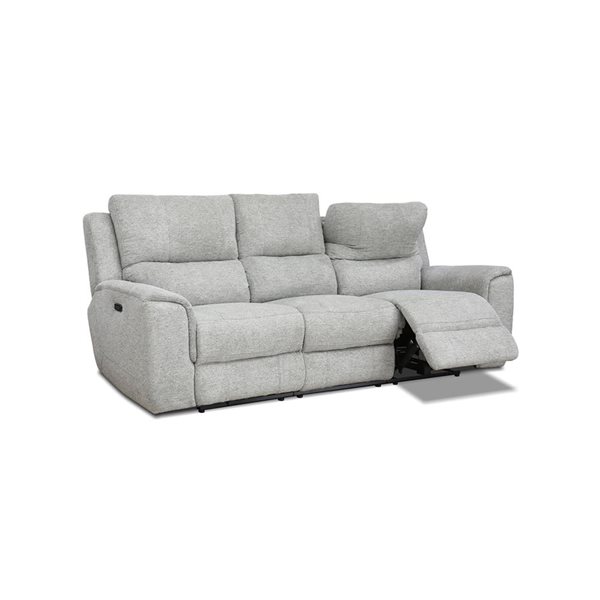 Levoluxe Sentinel 87.8-in Tweed Ash Power Reclining Sofa w/ Power Headrest