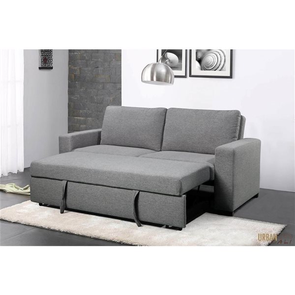 Urban Cali Eureka 79.5-in Solis Gray Sleeper Sofa Bed