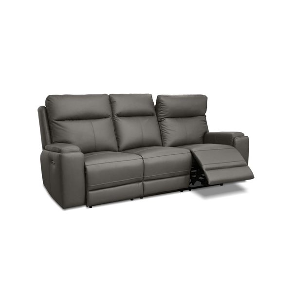 Levoluxe Arlo 87-in Ryder Charcoal Power Reclining Sofa w/ Power Headrest