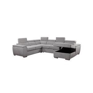 Grand canapé-lit modulaire Urban Cali Bel Air gris avec rangement