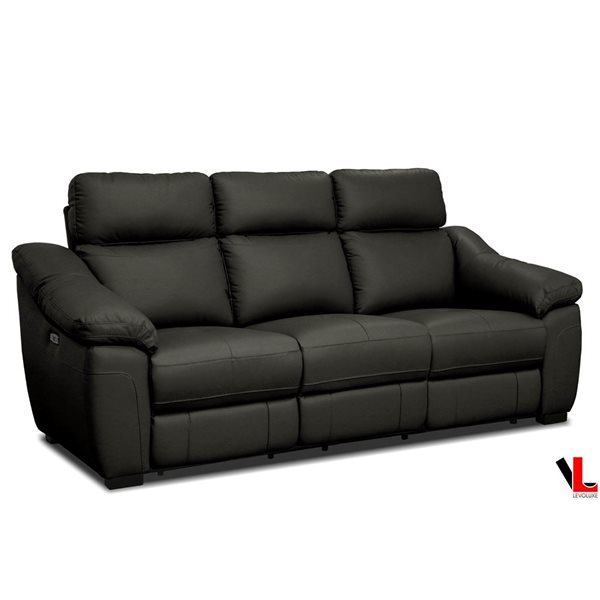 Levoluxe Maverick 86.2-in Dark Chocolate Power Reclining Sofa w/ Power Headrest