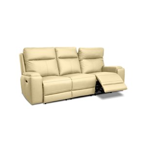 Levoluxe Arlo 87-in Light Taupe Power Reclining Sofa w/ Power Headrest