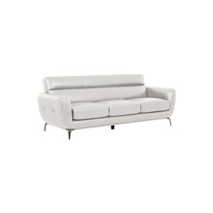 True Contemporary William 84-in Gray Tufted Faux Leather Sofa