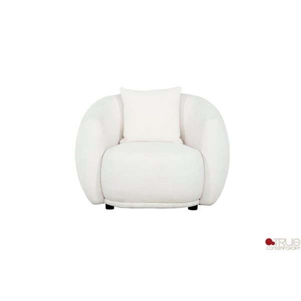 True Contemporary Archibold 40-in Wolly Ivory Living Room Chair