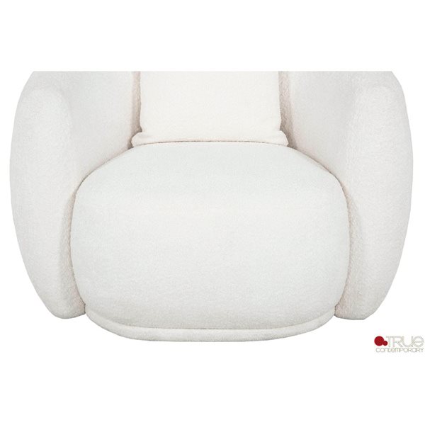 True Contemporary Archibold 40-in Wolly Ivory Living Room Chair