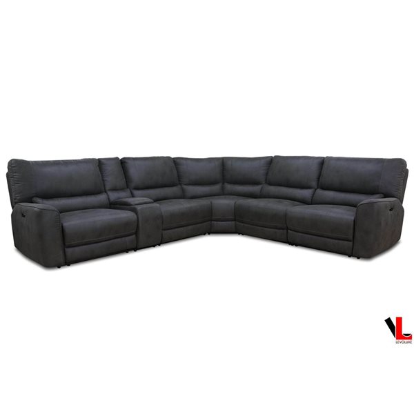 Levoluxe Atlas Kori Piompo Corner Sectional Sofa w/ Console and Power Recliners