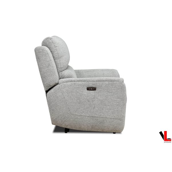 Levoluxe Sentinel 43-in Tweed Ash Power Reclining Chair w/ Power Headrest